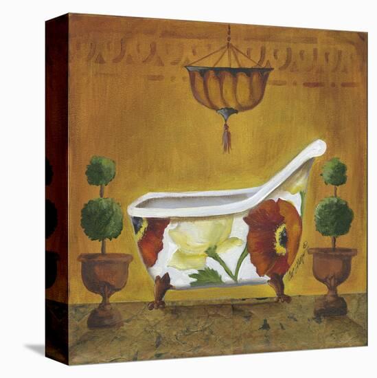 Tuscan Tub in Poppies I-Cathy Hartgraves-Stretched Canvas