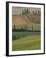 Tuscan Villa and Farmhouse, San Quirico D'Orcia, Val d'Orcia, Italy-Walter Bibikow-Framed Premium Photographic Print