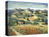 Tuscan Villa and Poppies-Marilyn Dunlap-Stretched Canvas