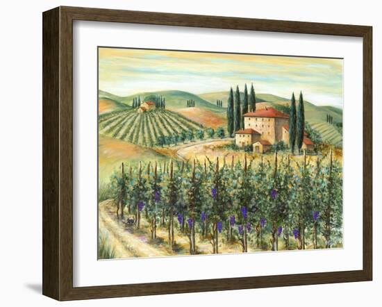 Tuscan Villa and Vineyard-Marilyn Dunlap-Framed Art Print