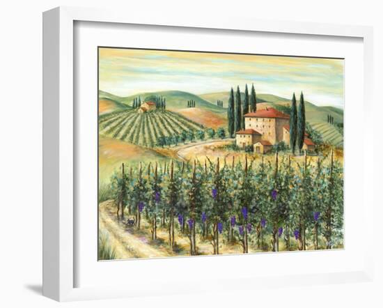 Tuscan Villa and Vineyard-Marilyn Dunlap-Framed Art Print