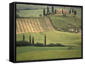 Tuscan Villa, Val d'Orcia, Italy-Walter Bibikow-Framed Stretched Canvas