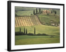 Tuscan Villa, Val d'Orcia, Italy-Walter Bibikow-Framed Photographic Print