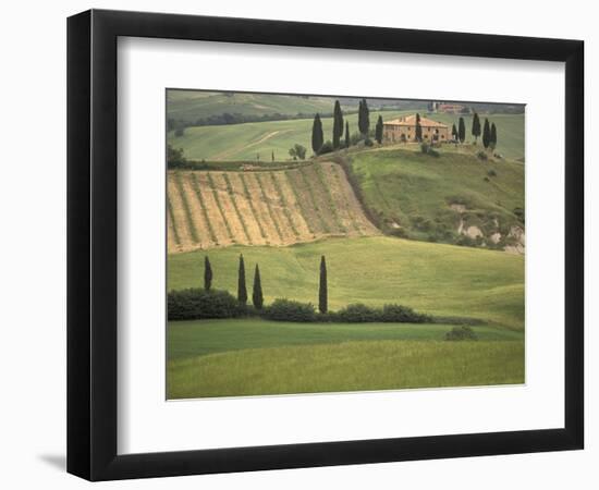 Tuscan Villa, Val d'Orcia, Italy-Walter Bibikow-Framed Photographic Print