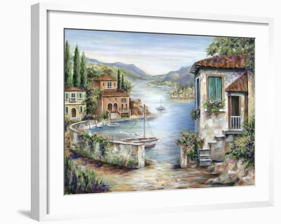 Tuscan Villas on the Lake-Marilyn Dunlap-Framed Art Print