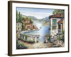 Tuscan Villas on the Lake-Marilyn Dunlap-Framed Art Print