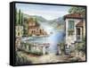 Tuscan Villas on the Lake-Marilyn Dunlap-Framed Stretched Canvas