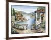 Tuscan Villas on the Lake-Marilyn Dunlap-Framed Art Print