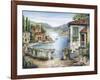 Tuscan Villas on the Lake-Marilyn Dunlap-Framed Art Print