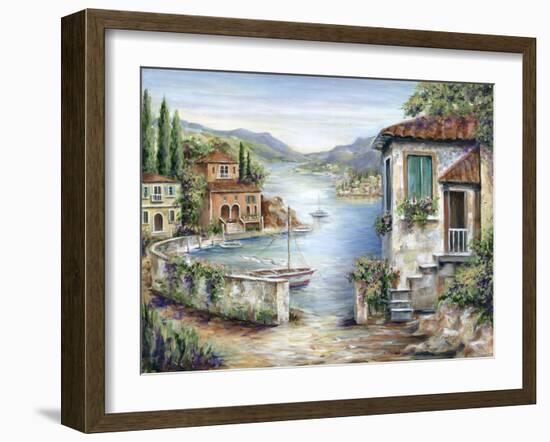 Tuscan Villas on the Lake-Marilyn Dunlap-Framed Art Print