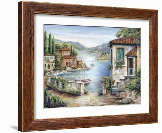 Tuscan Villas on the Lake-Marilyn Dunlap-Framed Art Print