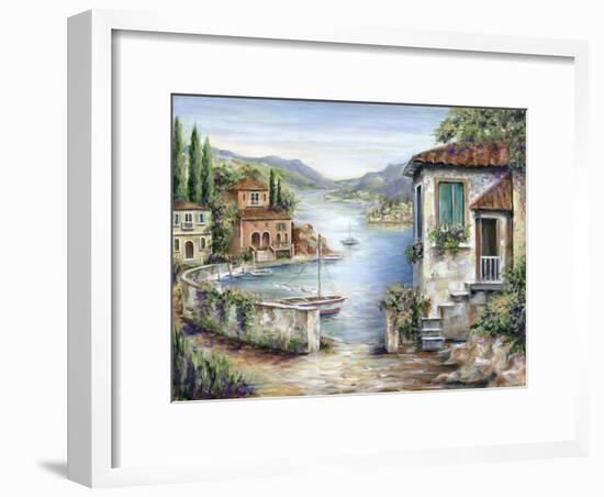 Tuscan Villas on the Lake-Marilyn Dunlap-Framed Art Print