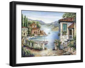 Tuscan Villas on the Lake-Marilyn Dunlap-Framed Art Print