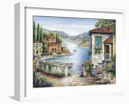 Tuscan Villas on the Lake-Marilyn Dunlap-Framed Art Print