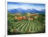 Tuscan Vineyard and Abbey-Marilyn Dunlap-Framed Art Print