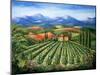 Tuscan Vineyard and Abbey-Marilyn Dunlap-Mounted Art Print