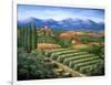 Tuscan Vineyard and Village-Marilyn Dunlap-Framed Art Print