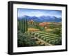Tuscan Vineyard and Village-Marilyn Dunlap-Framed Art Print