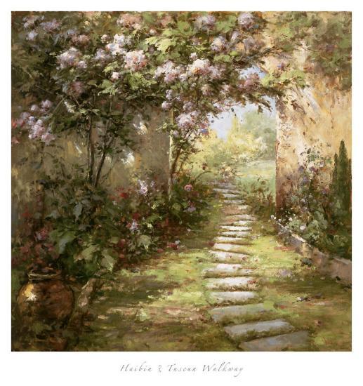 Tuscan Walkway-Haibin-Stretched Canvas