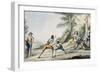 Tuscan Wrestling, Colour, Italy, 18th Century-null-Framed Giclee Print