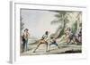 Tuscan Wrestling, Colour, Italy, 18th Century-null-Framed Giclee Print