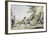 Tuscan Wrestling, Colour, Italy, 18th Century-null-Framed Giclee Print