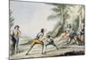 Tuscan Wrestling, Colour, Italy, 18th Century-null-Mounted Giclee Print