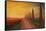 Tuscany Alley Way with Cypress at Dusk-Markus Bleichner-Framed Stretched Canvas