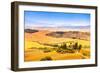 Tuscany, Farmland and Cypress Trees, Green Fields. San Quirico Orcia, Italy.-stevanzz-Framed Premium Photographic Print