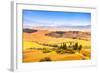 Tuscany, Farmland and Cypress Trees, Green Fields. San Quirico Orcia, Italy.-stevanzz-Framed Photographic Print