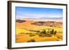 Tuscany, Farmland and Cypress Trees, Green Fields. San Quirico Orcia, Italy.-stevanzz-Framed Photographic Print