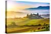 Tuscany Foggy Landscape at Sunrise, Italy-sborisov-Stretched Canvas
