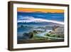 Tuscany Foggy Landscape at Sunrise, Italy-sborisov-Framed Photographic Print