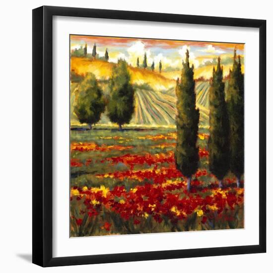 Tuscany in Bloom III-JM Steele-Framed Premium Giclee Print