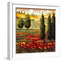 Tuscany in Bloom III-JM Steele-Framed Premium Giclee Print