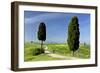 Tuscany Landscape Road Leading to a Farm With-null-Framed Photographic Print