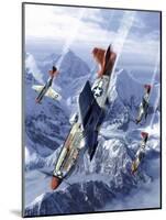 Tuskegee Airmen Flying Near the Alps in their P-51 Mustangs-Stocktrek Images-Mounted Art Print