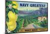 Tustin, California, Navy Greatest Brand Citrus Label-null-Mounted Poster