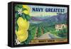 Tustin, California, Navy Greatest Brand Citrus Label-Lantern Press-Framed Stretched Canvas