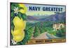 Tustin, California, Navy Greatest Brand Citrus Label-Lantern Press-Framed Art Print