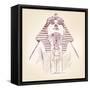 Tutankhamun Egyptian Pharaoh Vector Llustration-VladisChern-Framed Stretched Canvas