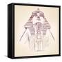 Tutankhamun Egyptian Pharaoh Vector Llustration-VladisChern-Framed Stretched Canvas