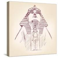 Tutankhamun Egyptian Pharaoh Vector Llustration-VladisChern-Stretched Canvas