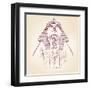 Tutankhamun Egyptian Pharaoh Vector Llustration-VladisChern-Framed Art Print