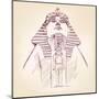 Tutankhamun Egyptian Pharaoh Vector Llustration-VladisChern-Mounted Art Print