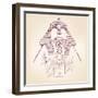 Tutankhamun Egyptian Pharaoh Vector Llustration-VladisChern-Framed Art Print