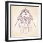 Tutankhamun Egyptian Pharaoh Vector Llustration-VladisChern-Framed Art Print