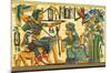 Tutankhamun Hunting Birds-null-Mounted Premium Giclee Print