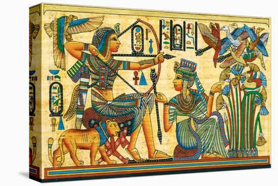 Tutankhamun Hunting Birds-null-Stretched Canvas