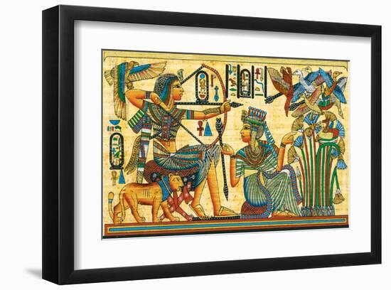 Tutankhamun Hunting Birds-null-Framed Art Print